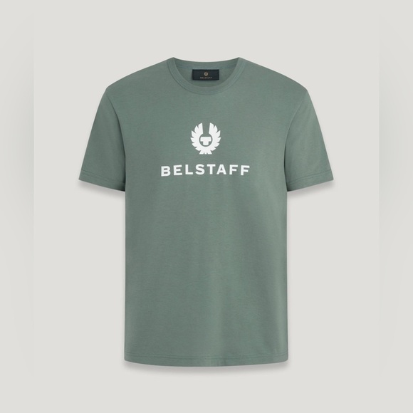NWT BELSTAFF SIGNATURE T-SHIRT Mineral Green sz M - Picture 1 of 10